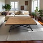 Hanah Home Mesa de Comedor Extensible Nogal y Negro